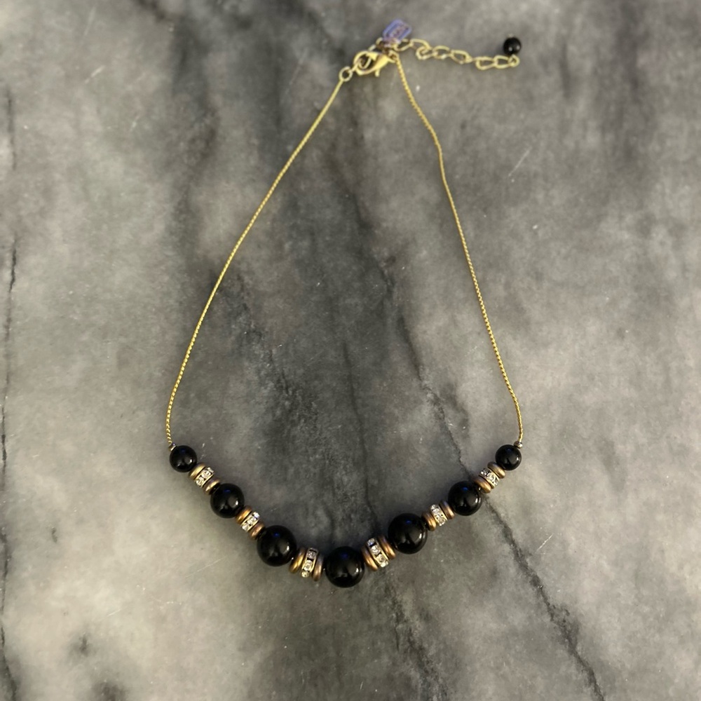 Jones New York Black and Gold Beaded Necklace